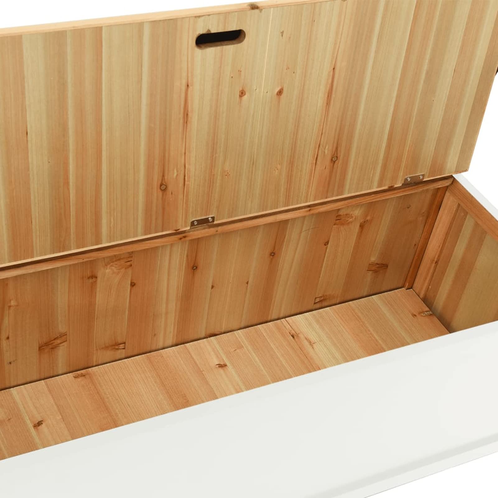 Homgoday Sitzbank mit Stauraum Sitztruhe Truhenbank Wohnzimmerbank Flurbank Rückenlehne und Armlehnen Flurbank Bank Wartebank Wohnzimmer Flur Weiß 107x45x75,5 cm Massivholz Tanne