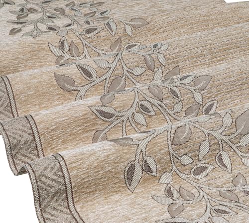 Image of Nendle Premium Chenille Floral Sofa Mat Arms Cover Only - Soft & Durable Protector for L Shape /Standard Sofa Set (58 cm, Beige, 1 Piece)