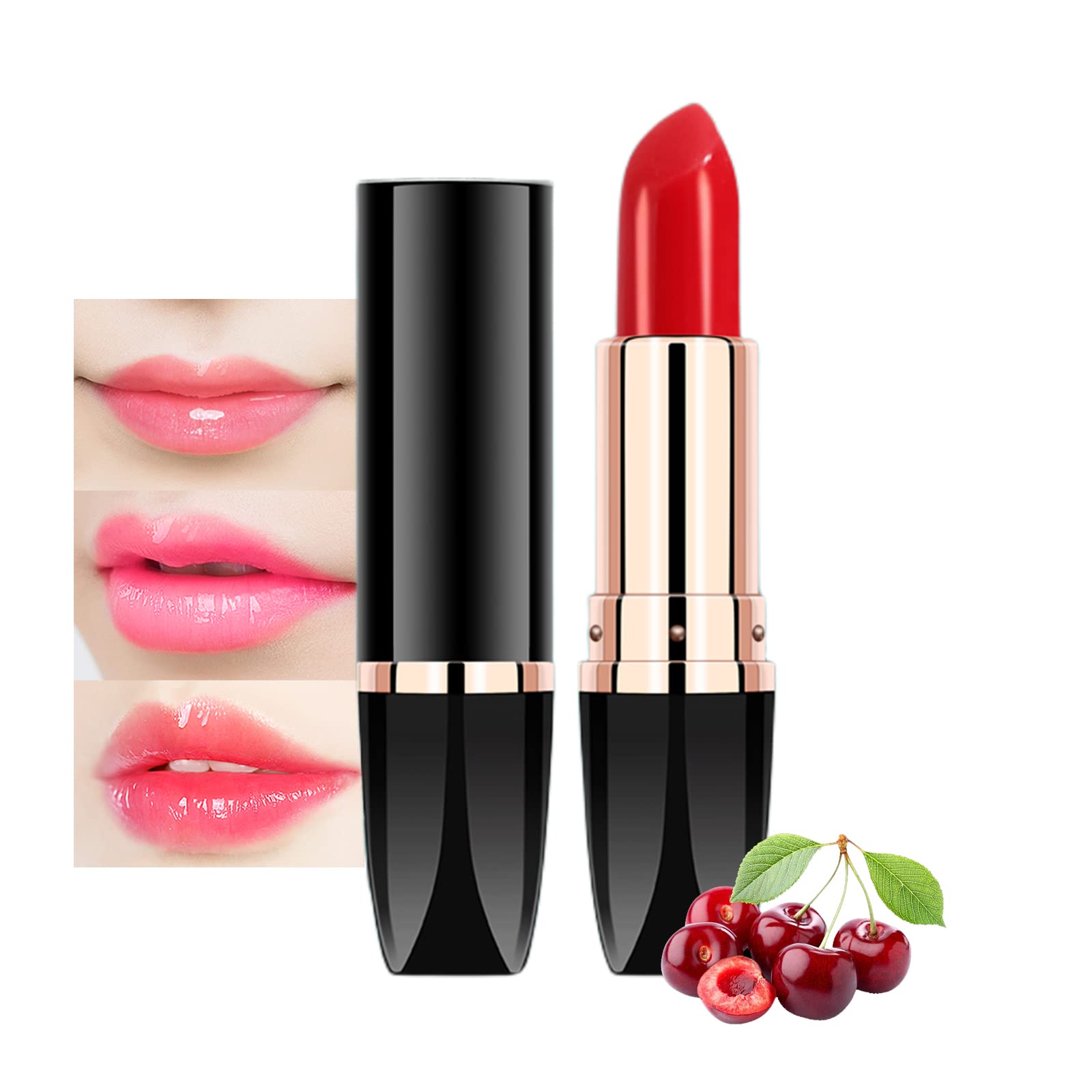 Color Changing Lipstick - Color Changing Lip Gloss - Cherry Waterproof & Long Lasting Magic Lipstick- PH Lipstick Lip Balm - Nutritious & Moisturizer Temperature Change Lipstick For Women