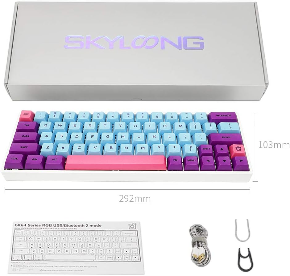 60% оƒƒ Dіѕсоunt SK64 60% Mechanical Gaming Keyboard, 61 Keys Multi Color RGB Illuminated LED Backlit Wired Programmable With PBT Heat Sublimation Keycaps for PC/Mac Gamer(Joker Limited Edition, Gateron Optical Brown)