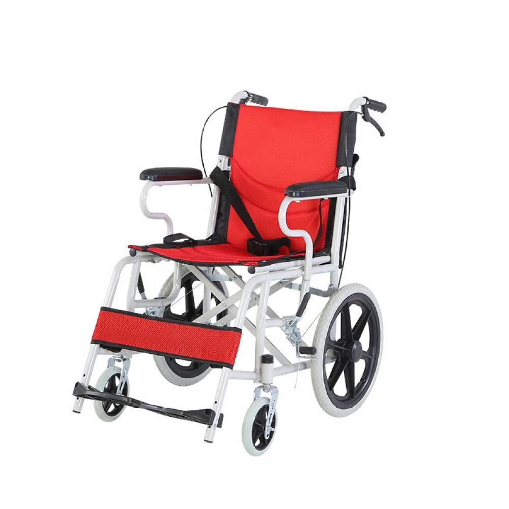CLoxks Sedia a rotelle,Sedia da Viaggio Puntura Colsion Anziani Disabili Scooter Passeggino Manuale Trasporto Toilette Pieghevole Portatile Ausili per la deambulazione