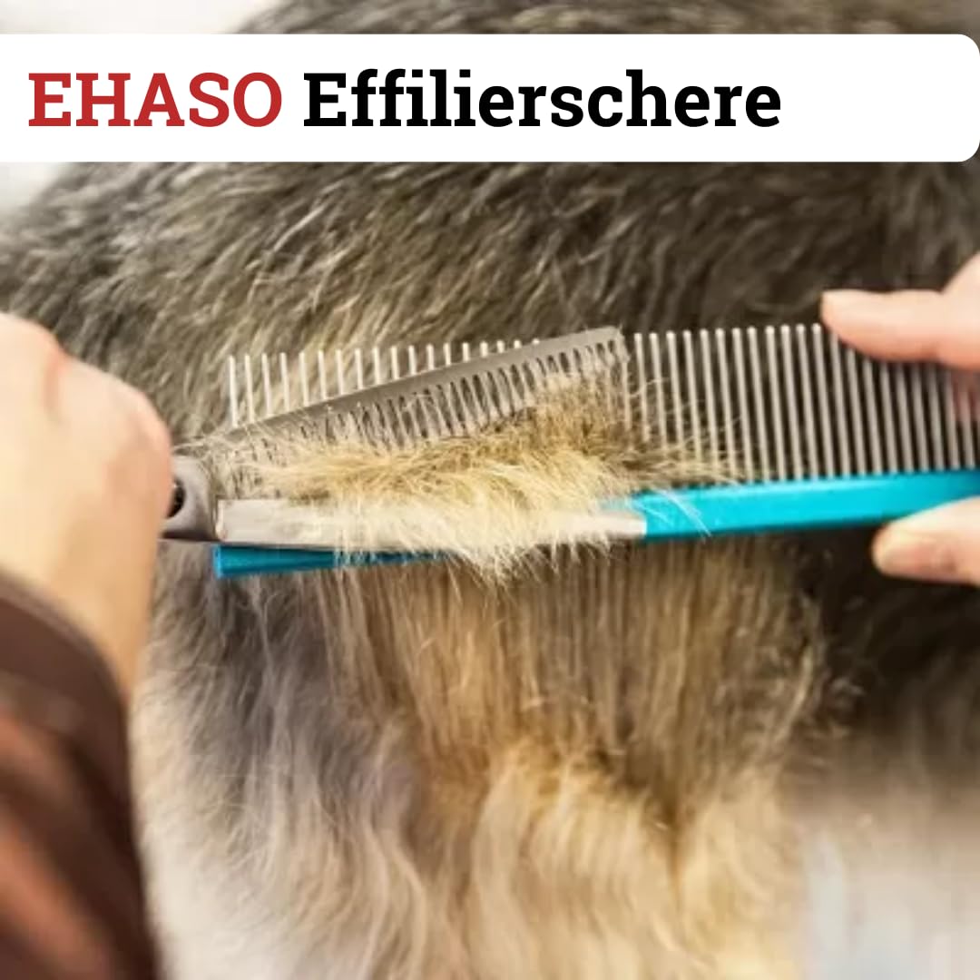 EHASO doppelseitige Effilierschere Rostfrei, 17cm mit 30er Zahnung
