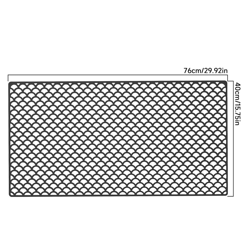 Küchenspülematte, 76 x 39,9 cm, rutschfest, hitzebeständig, lebensmittelecht, ideal zum Trocknen von Geschirr, Abflussgestell, Küchenzubehör und vielseitig einsetzbar.