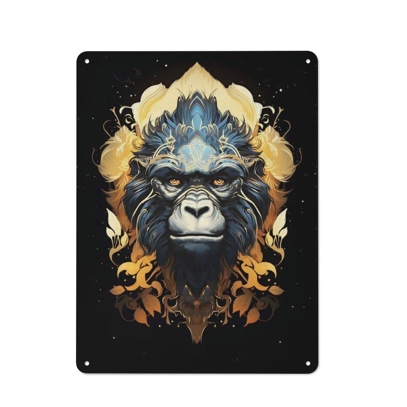 Junmoney Style-8 Vintage Tin Sign 40X30cm With Ritual Gorilla For Garage Or Workshop, For Metal Sign Collectors, For Cafés, Pubs And Restaurants