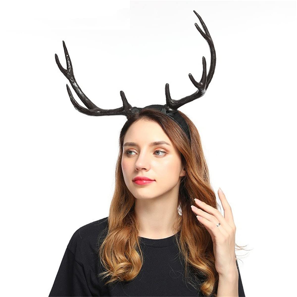 XFQUIJHandmade Gothic Steampunk Deer Antlers Headband Retro Headpiece Hallowmas Christmas Cosplay Photo props Hair Accessories