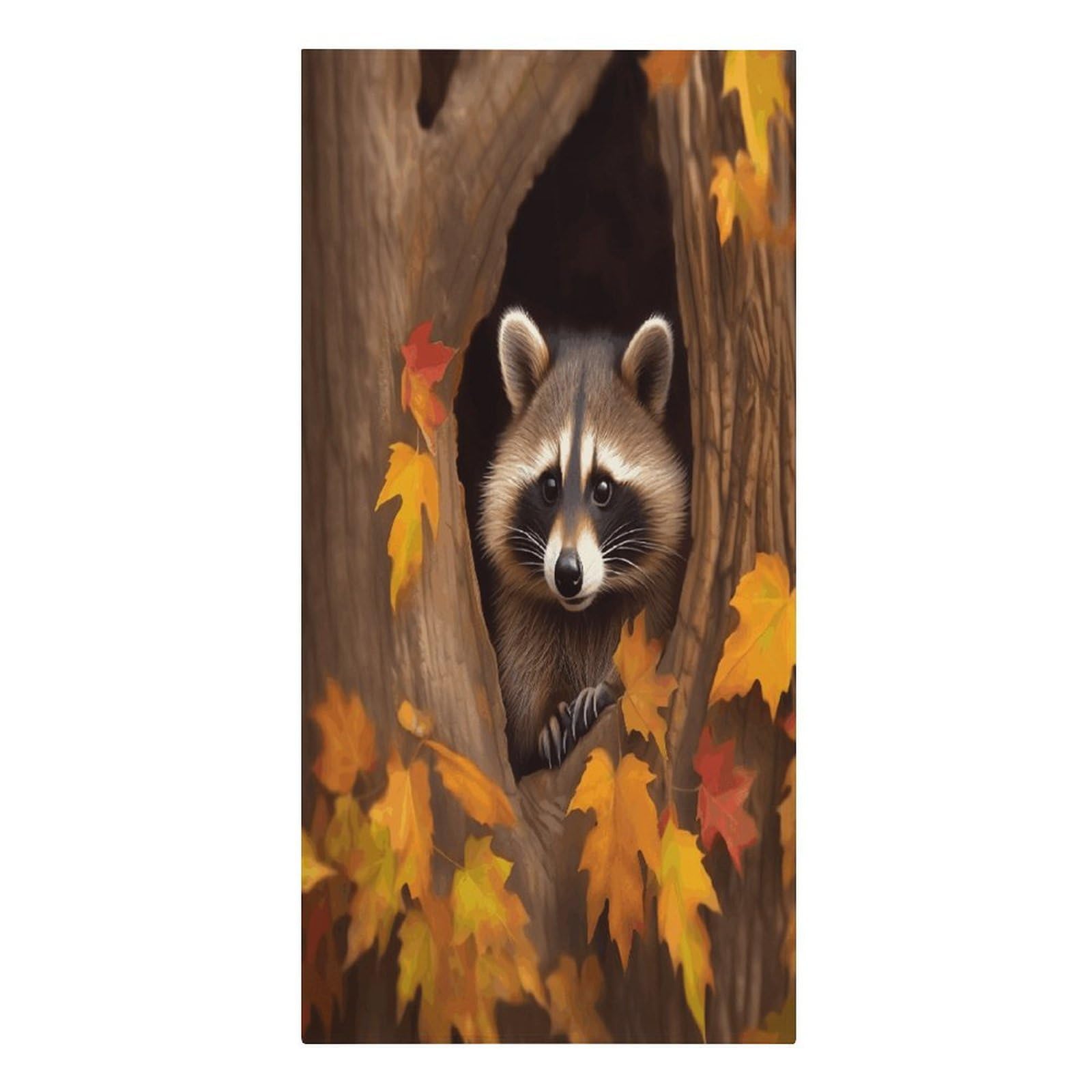VstaDank Raccoon in The Fall Tree Hole Beach Towels 30"x61" Microfiber Super Absorbent Large Bath Towels Cozy Soft Swim Travel Towel Quick Dry Thin Pool Towel Beach Accessories for Outdoor Adult