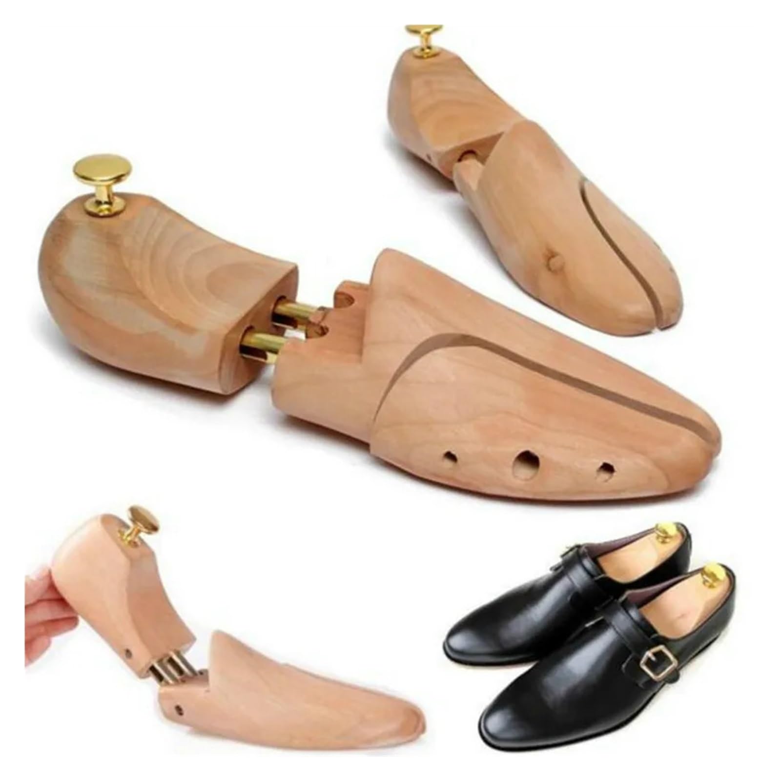 Un par de ensanchadores de Zapatos de Madera Maciza con Soporte for Zapatos Adecuado para Botas O Zapatillas De Deporte(EU 45 46)
