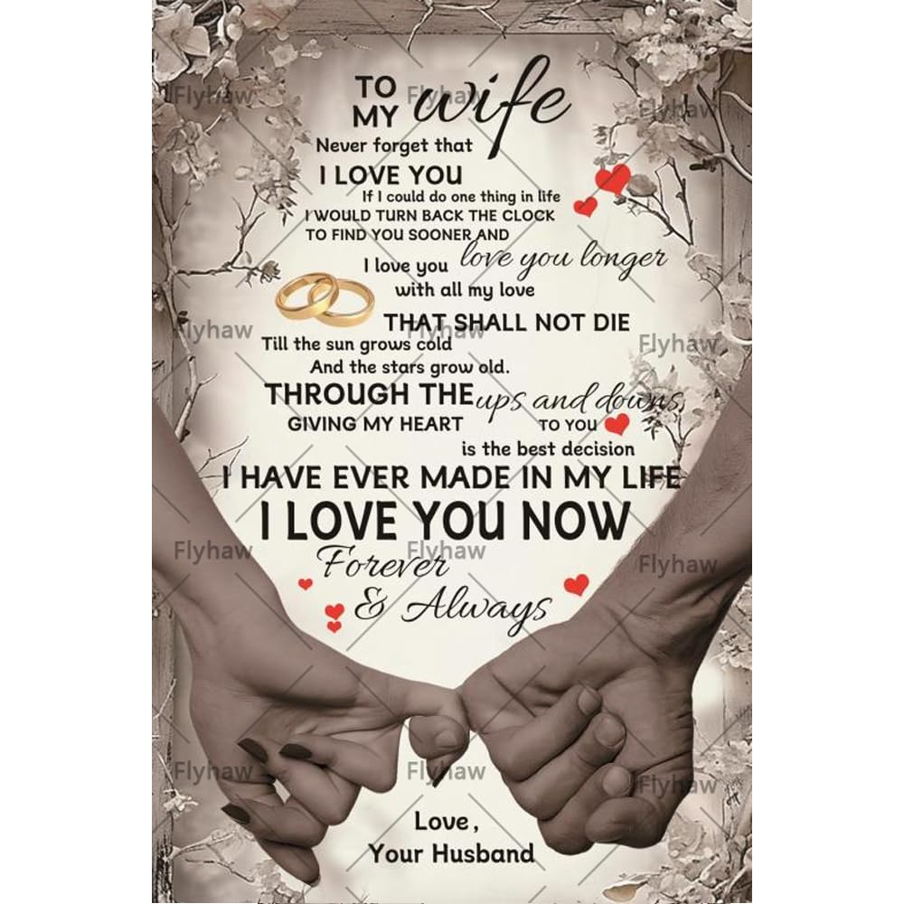 To My Wife Never Forget I Love You Tin Sign, 8x12 Inch