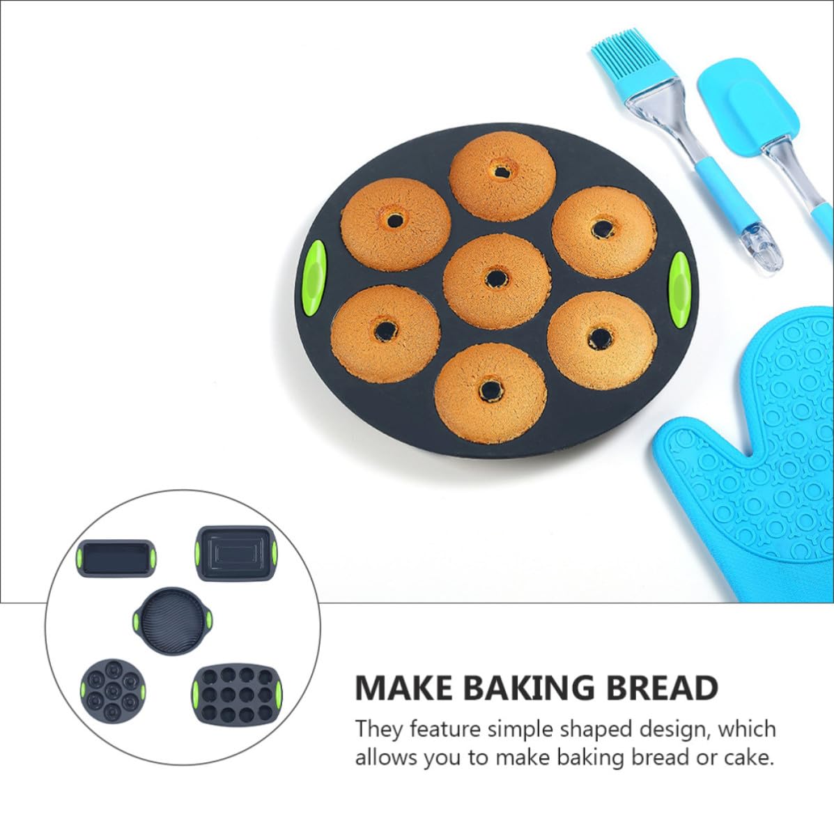 5piezas Moldes para Tartas de Silicona Resistente Temperaturas Reutilizables y Fáciles de Limpiar Utensilios Prácticos para Hornear Horno o Frigorífico Diseño Simple y Duradero