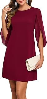 oten Women's 2025 Flutter Sleeve Cocktail Dress Crew Neck Chiffon Formal Wedding Guest Party Dresses
