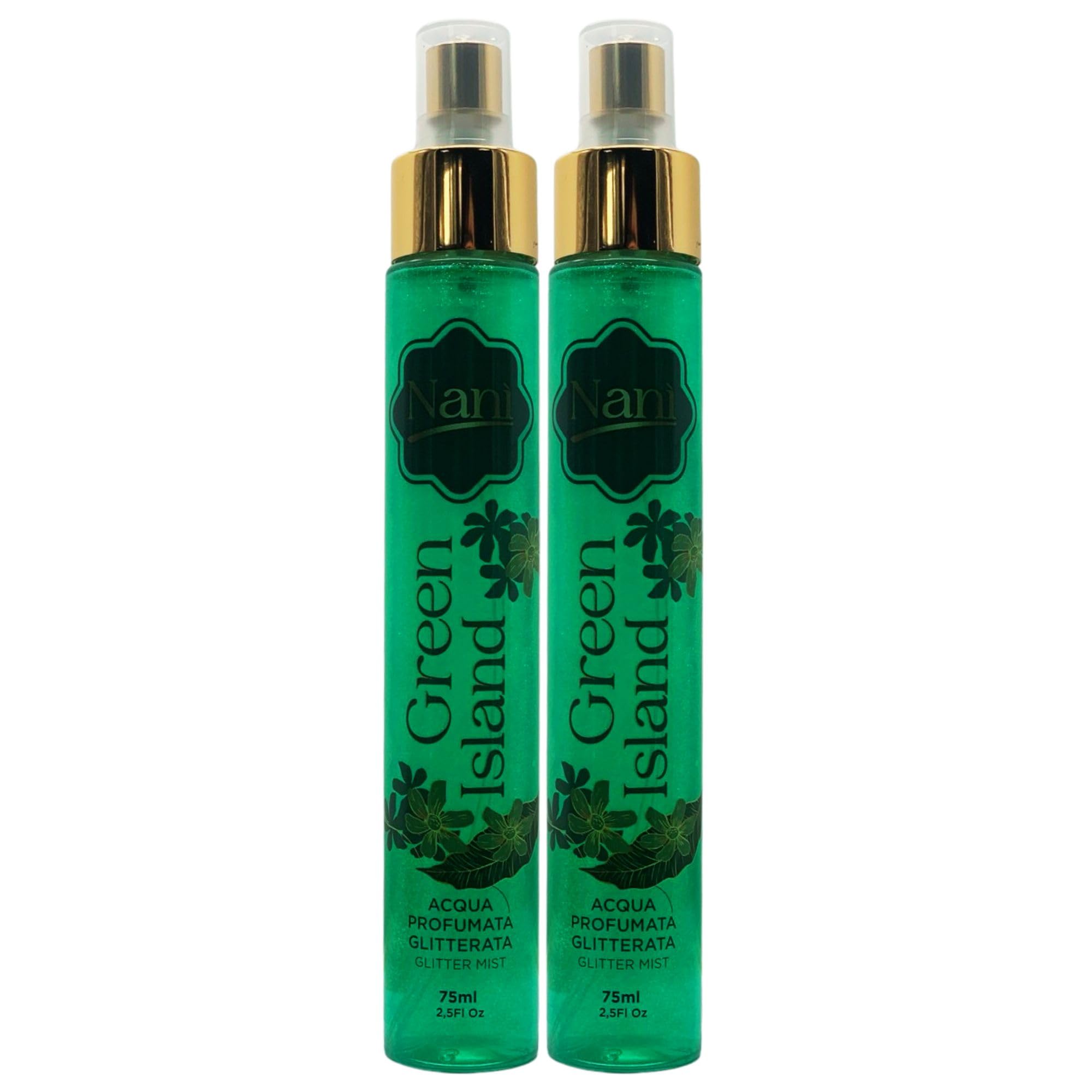 2x Acqua Profumata Glitterata, Disponibile In Diverse Profumazioni 75ml (GEREEN ISLA)