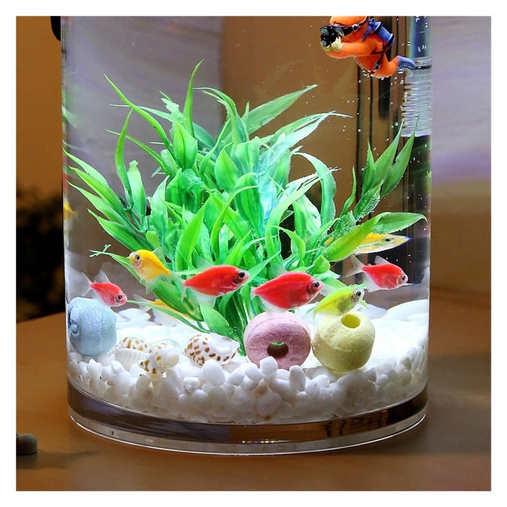Zbiornik na ryby Szklane akwarium dla rybek do salonu, biura, na biurko, małe, cylindryczne, przezroczyste, złote rybki(25 * 20cm)