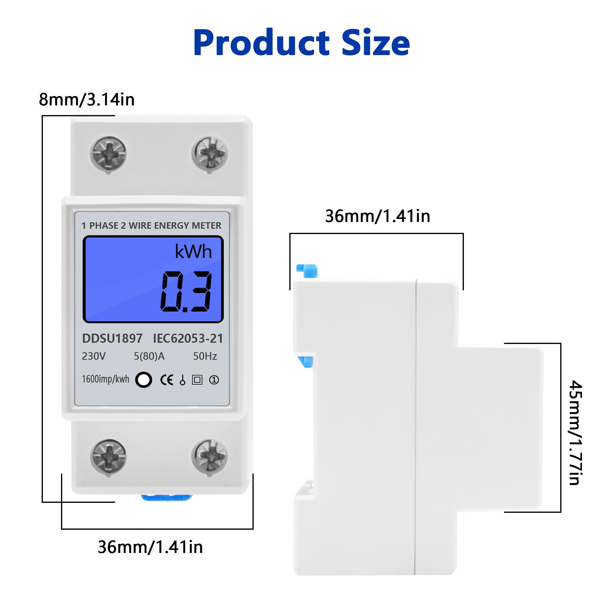 Digital Energy Meter LCD 220V Single Phase DIN-Rai... - Vicedeal - View #13