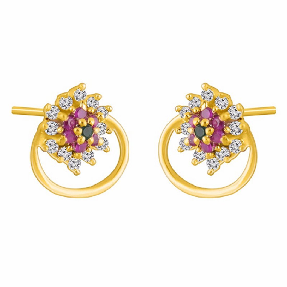 Kanak Jewelsmulti colouring Gold Plated Alloy Tops Earring
