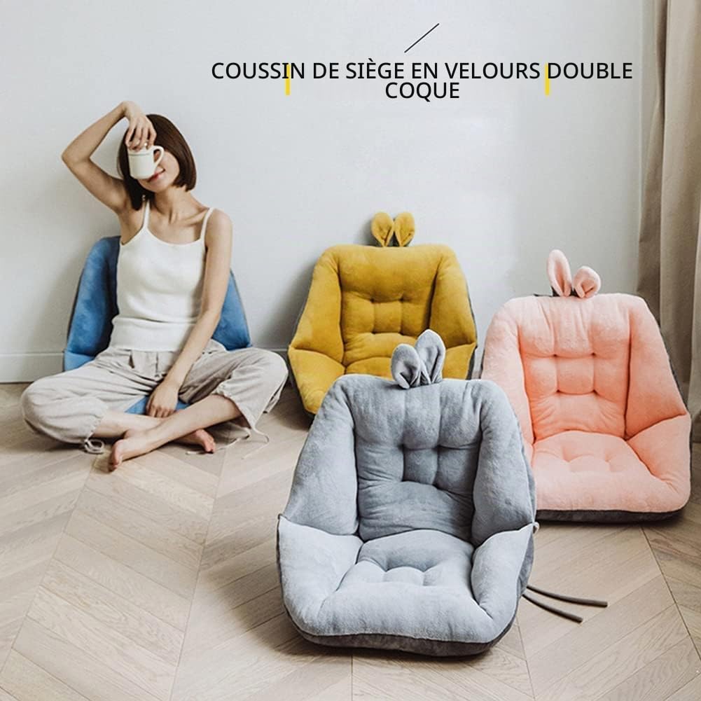 Coussin de Siège avec Dossier Coussin Coccyx Anti Escarres Ergonomique pour Soulager Les Maux de Dos Coussins de Chaises Bureau Voiture Coussin Assise Sol (Vert, 45x45cm)