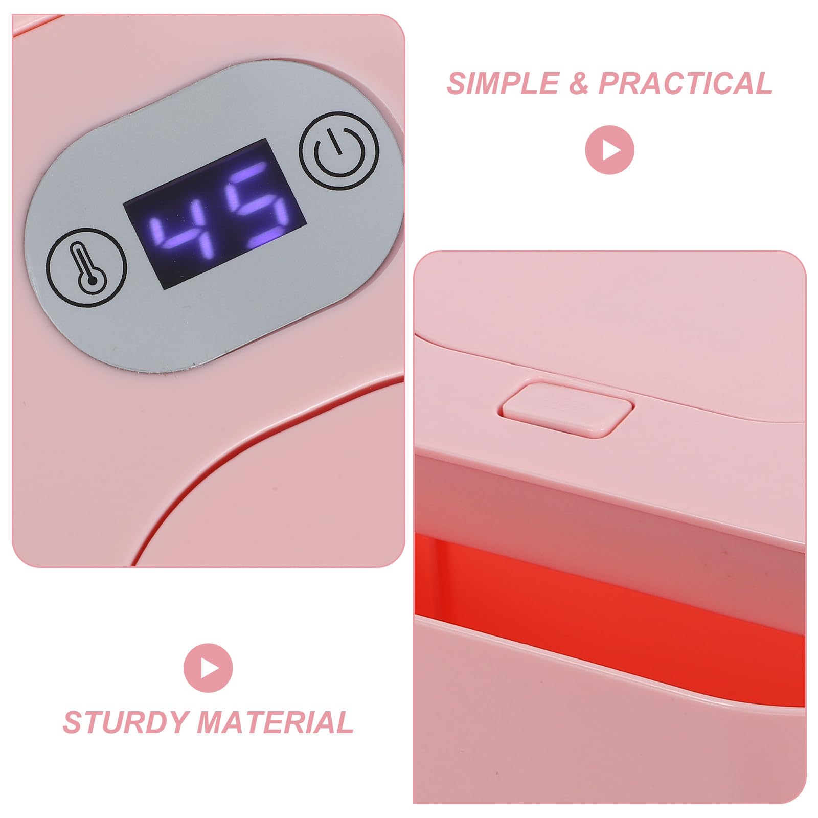 Calentador de Toallitas Ajuste de Temperatura y Ahorro de Energía para Bebés Estuche de Abs en Color Rosa para Uso Doméstico