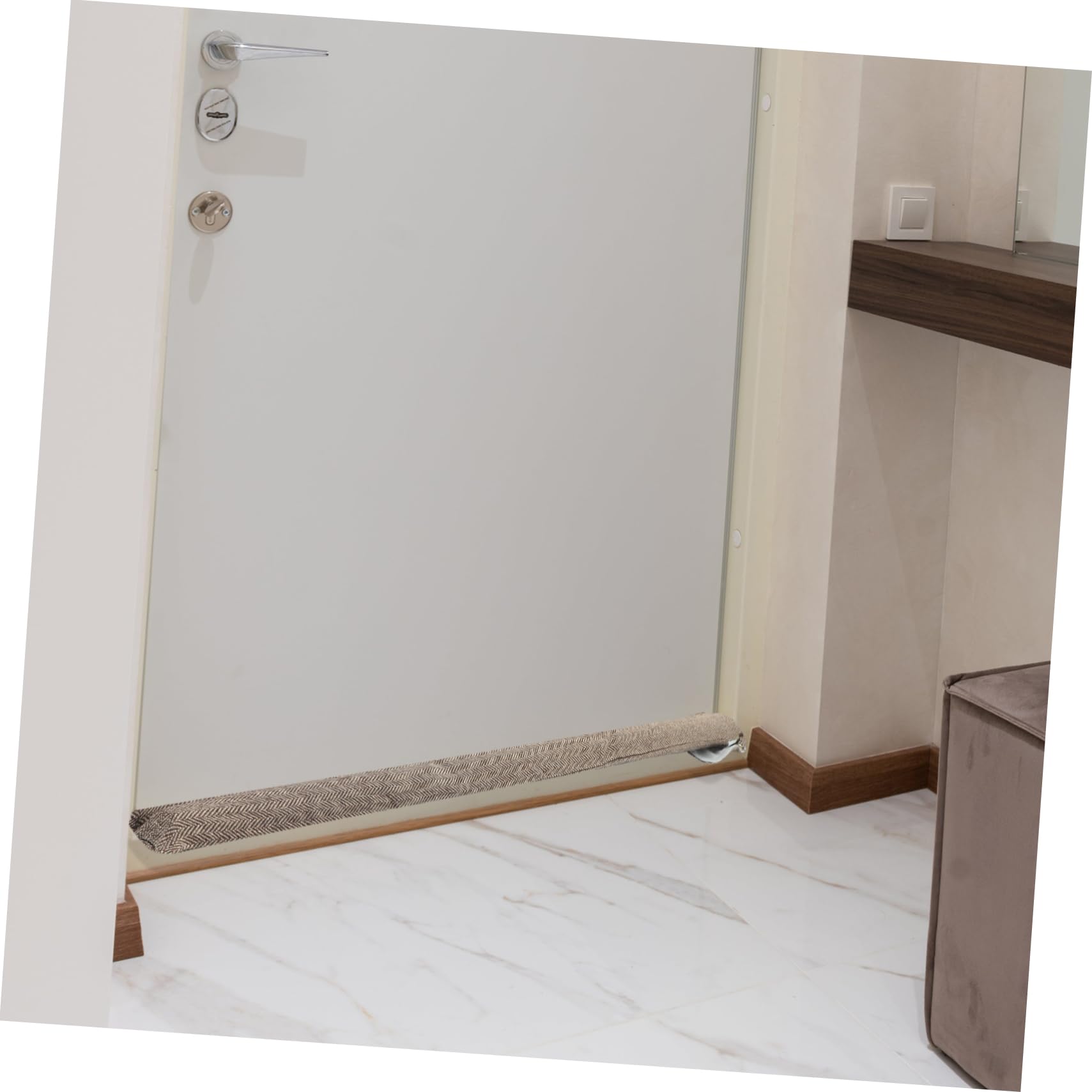 Uonlytech 1 Set Airtight Draft Stopper and Noise Blocker for Doors Windproof Blocker with Chevron Design for Peaceful Living Fits Various Door