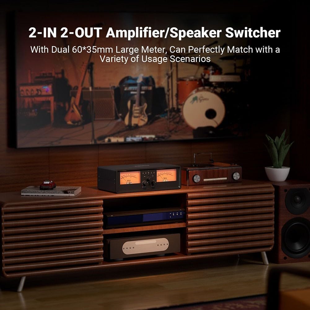 Conmutador de audio bidireccional 2 en 1 para medidor vu bidireccional