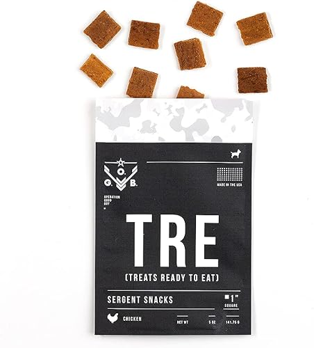 Operation Good Boy Dog Treats - Bocadillos de sargento cuadrados de pollo de 1 pulgada  Carne natural criada en granja - Ingredientes aprobados por