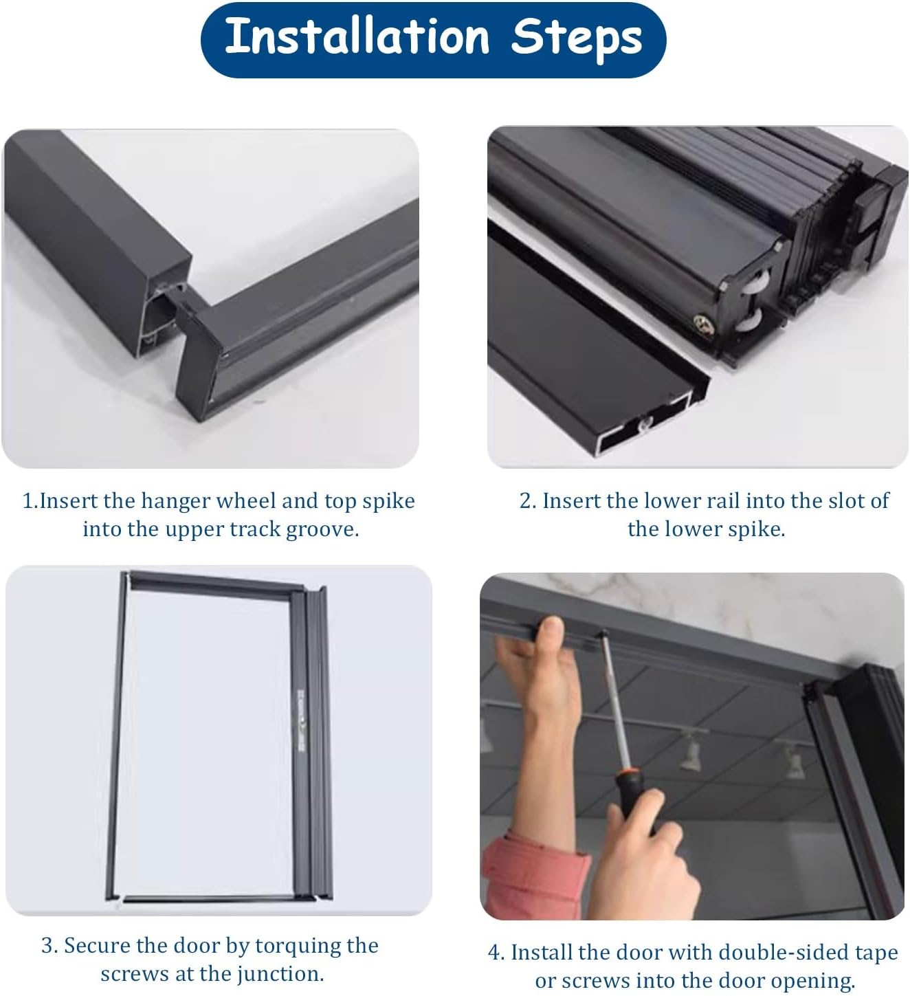 Gray Accordion Interior Door with Frame & Bottom Track, Multifold Sliding Security Door for Barn, Attic, or Doorway - Telescopic Folding Gate (35"x36")
