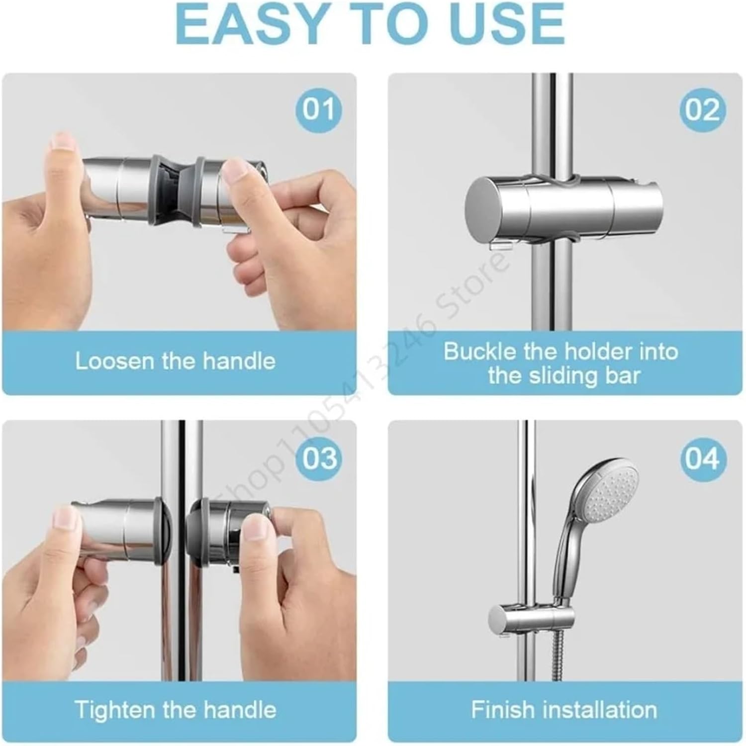 1pcs Adjustable Chrome Shower Rail Holder(18-25mm Orange)
