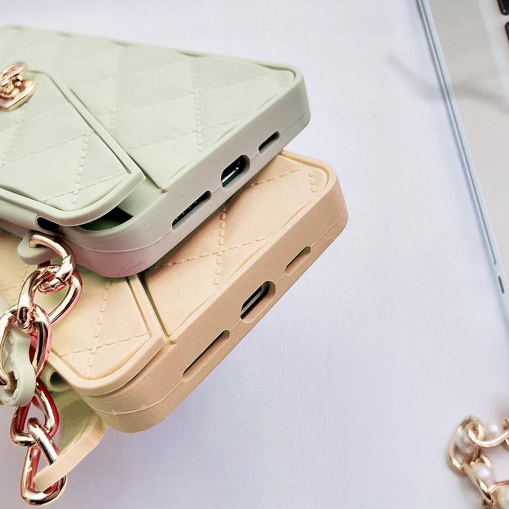 Omio Handyhülle Für IPhone 16 Pro Max – Mit Kartenhalter & Perlenkette