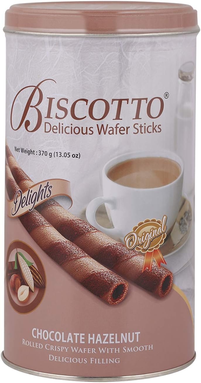Biscotto Chocolate Hazelnut Wafer Sticks, 370 gm