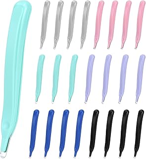 QWORK 24 Pcs Magnetic Staple Remover Bulk, Rubberized Plastic with Stainless Steel Tip and Magnetic End (6 Colors, 4 Pieces Each)