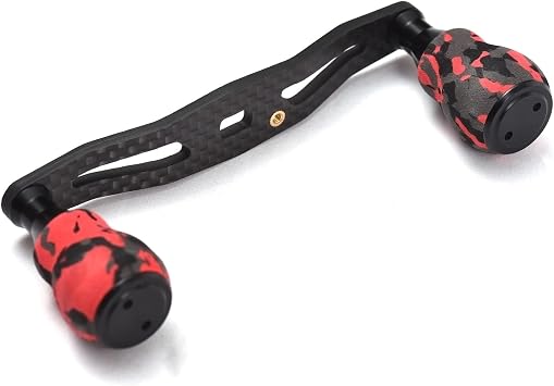Lixada Carbon Baitcasting Trolling Reel Handle Left Right Ultralight Fishing Reel Crank Carbon Fiber Fishing Reel Handle Crank Accessory