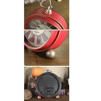 Amazon.co.jp: クロック 置き時計 レトロな電子目覚まし時計赤色