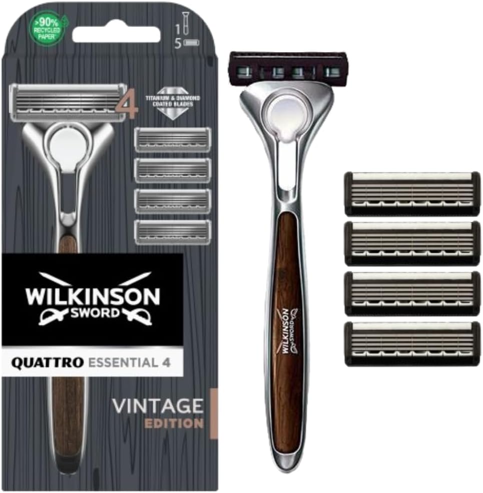 Quattro Vintage Edition Men's Razor with 5 Blades