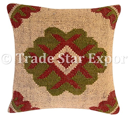 Tradestar - Funda de cojín de yute indio tejida a mano, almohada Kili