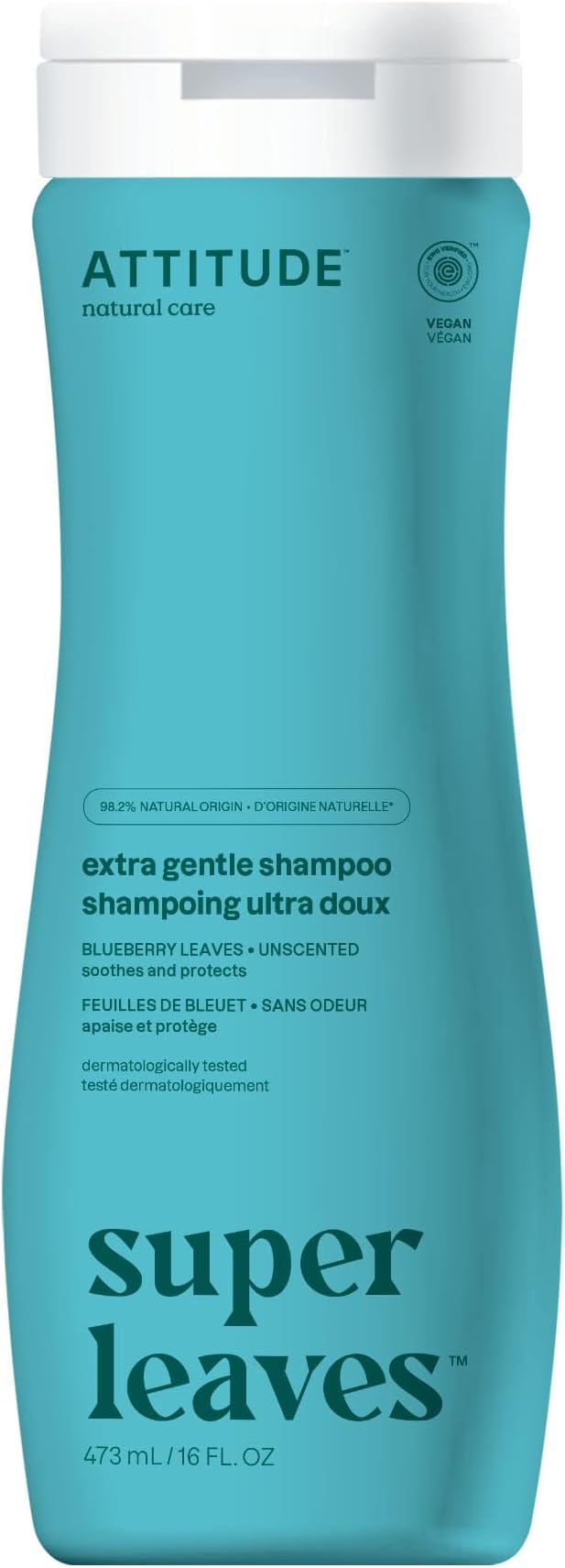 Hair Shampoo, EWG Verified, Plant- and Mineral-Based Ingredients, Vegan and Cruelty-free Beauty and Personal Care Products, Unscented, 16 Fl Oz