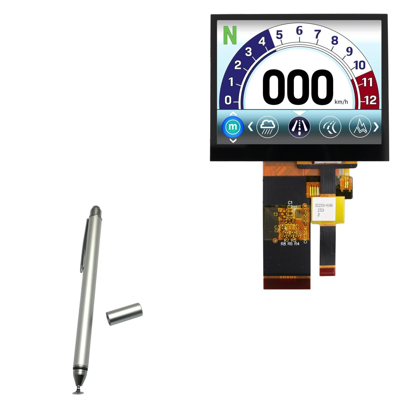 BoxWave Stylus Pen Compatible with Newhaven Display NHD-3.5-640480EF-MSXP-CTP - DualTip Capacitive Stylus, Fiber Tip Disc Tip Capacitive Stylus Pen - Metallic Silver