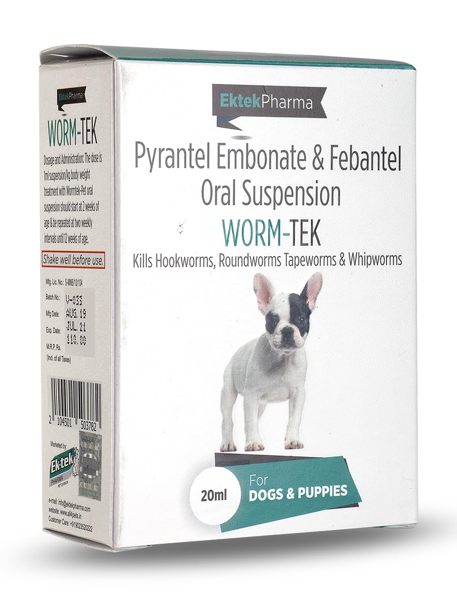WORMTEK Oral Suspension 20 ML(for Dogs & Puppies)(Pack OF2)