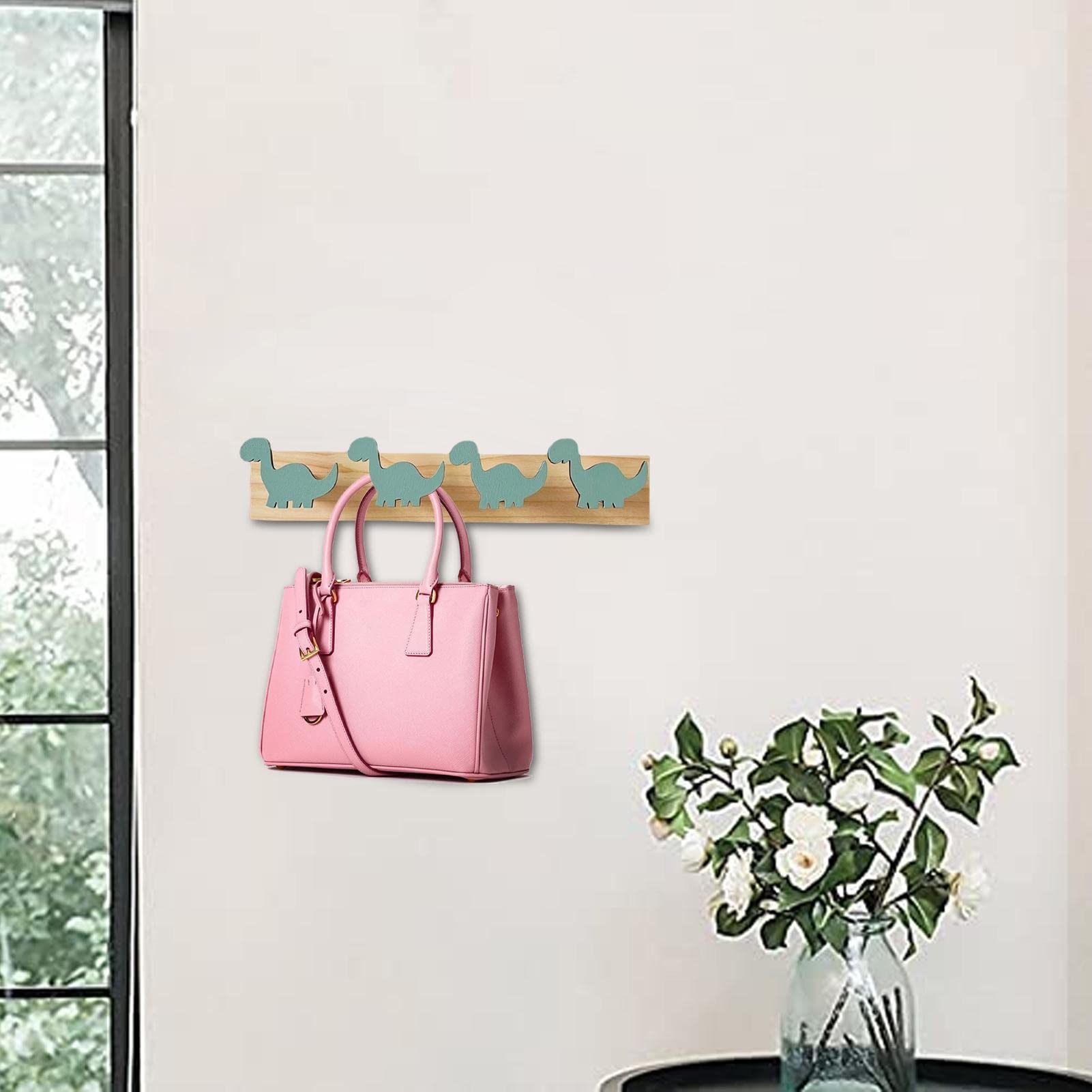 Porte-Manteau Dinosaure Enfant 4 Crochets - Déco Murale Mignonne Pour Chambre
