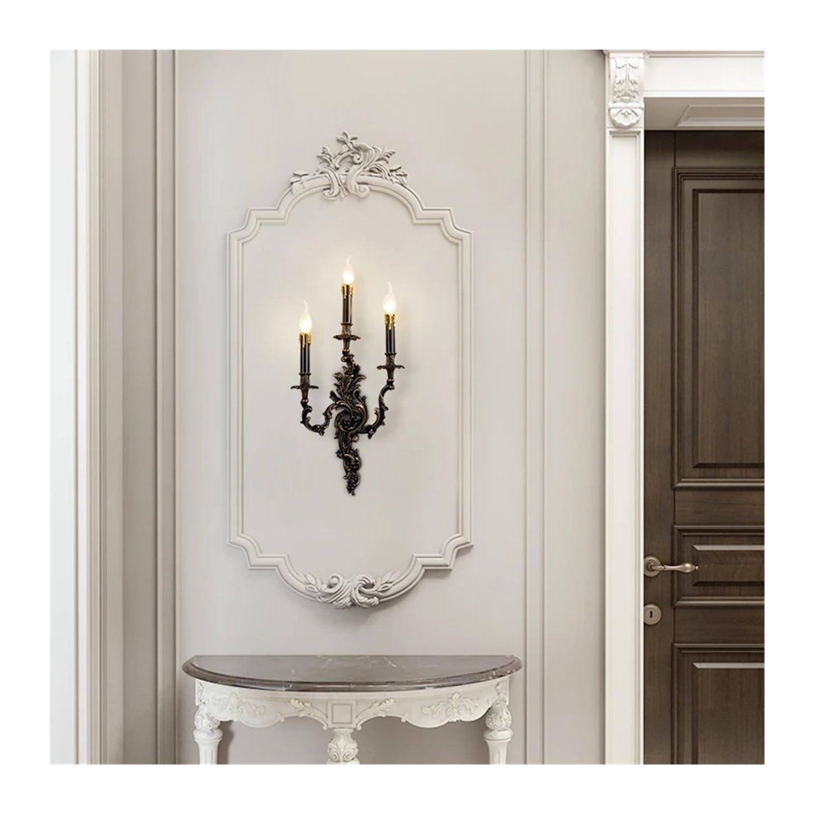 Jybnbbe Black Lighting Fixtures French Classical Retro Wall Lamps Luxury Royal Antique Brass Copper,Chandelier,-03