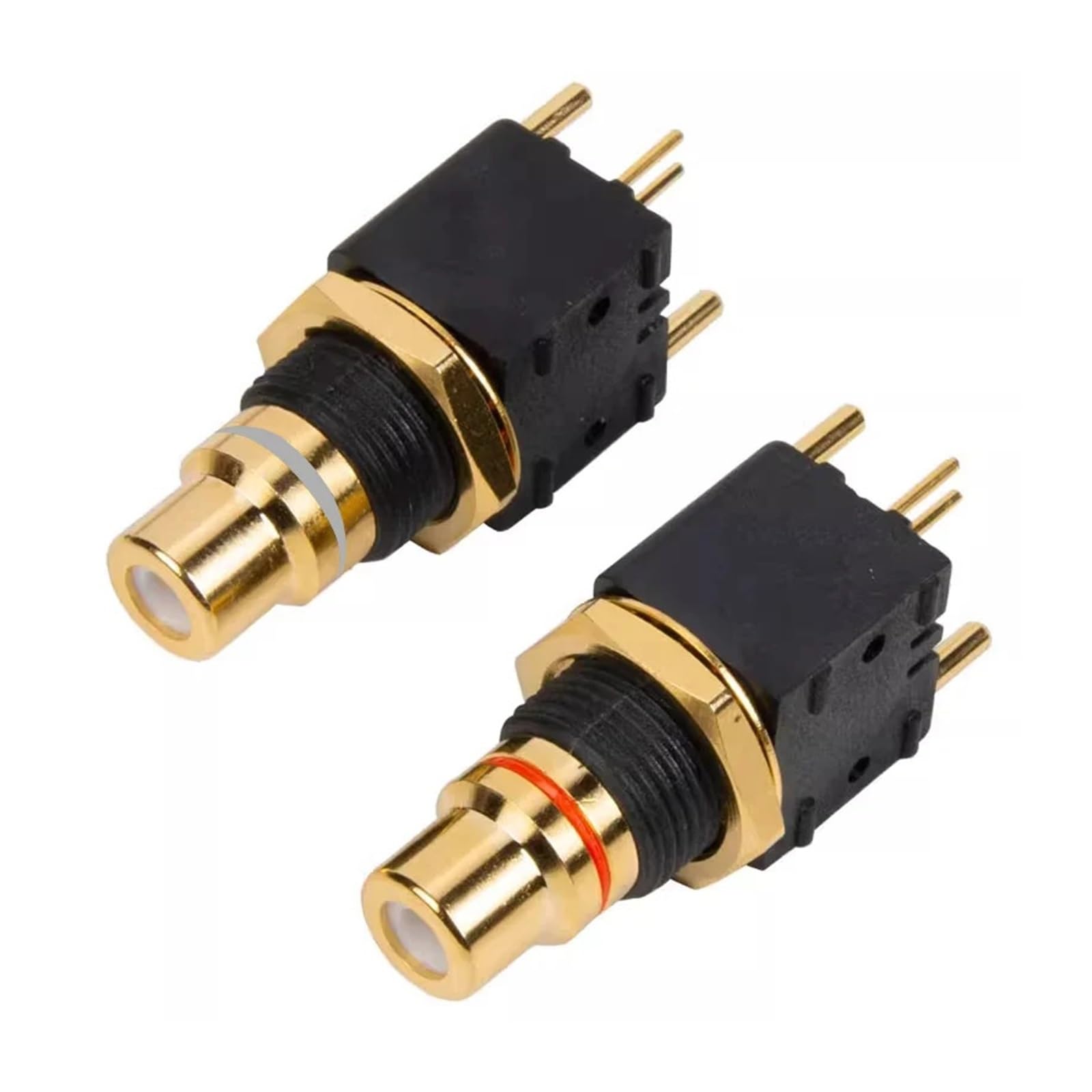 Connecteur RCA en laiton, décodeur DAC, prise femelle, montage sur panneau PCB, adaptateur de fer à souder, 4 pièces(10 Red 10 White)