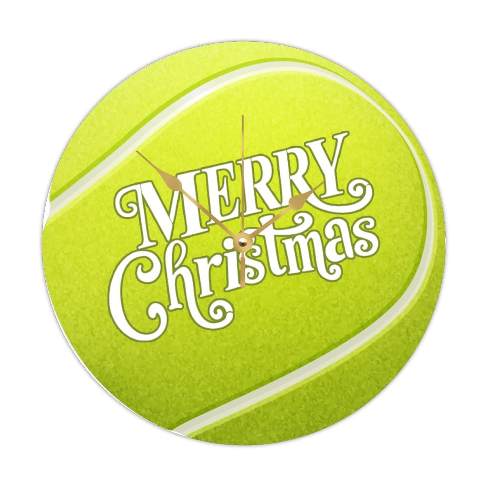 Horloge murale en bois Merry Christmas Tennis 38cm : cadeau sport et déco Nouvel An