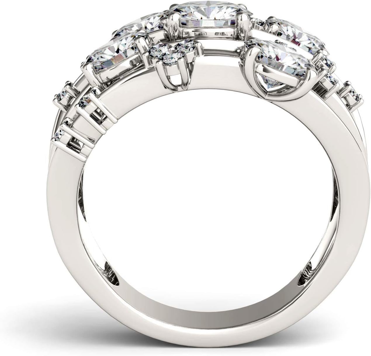 Charles & Colvard 14K White Gold Moissanite Fashion Galaxy Ring, 3.15cttw DEW