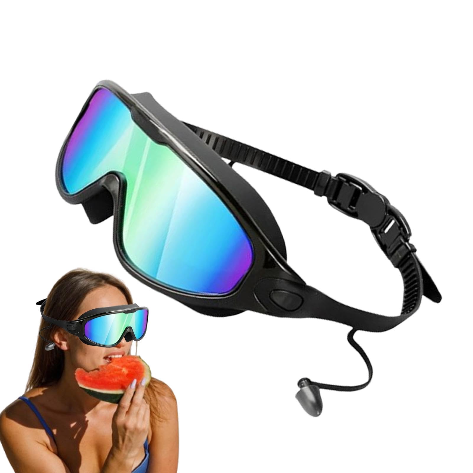 Acunny Adjustable Swimming Goggles, Swimming Goggles for Adults, Swimming UV Protection Anti-Fog Glasses, Summer Goggles without Water Leakage for Swimming Lovers Beaches, Streams and Water Parks