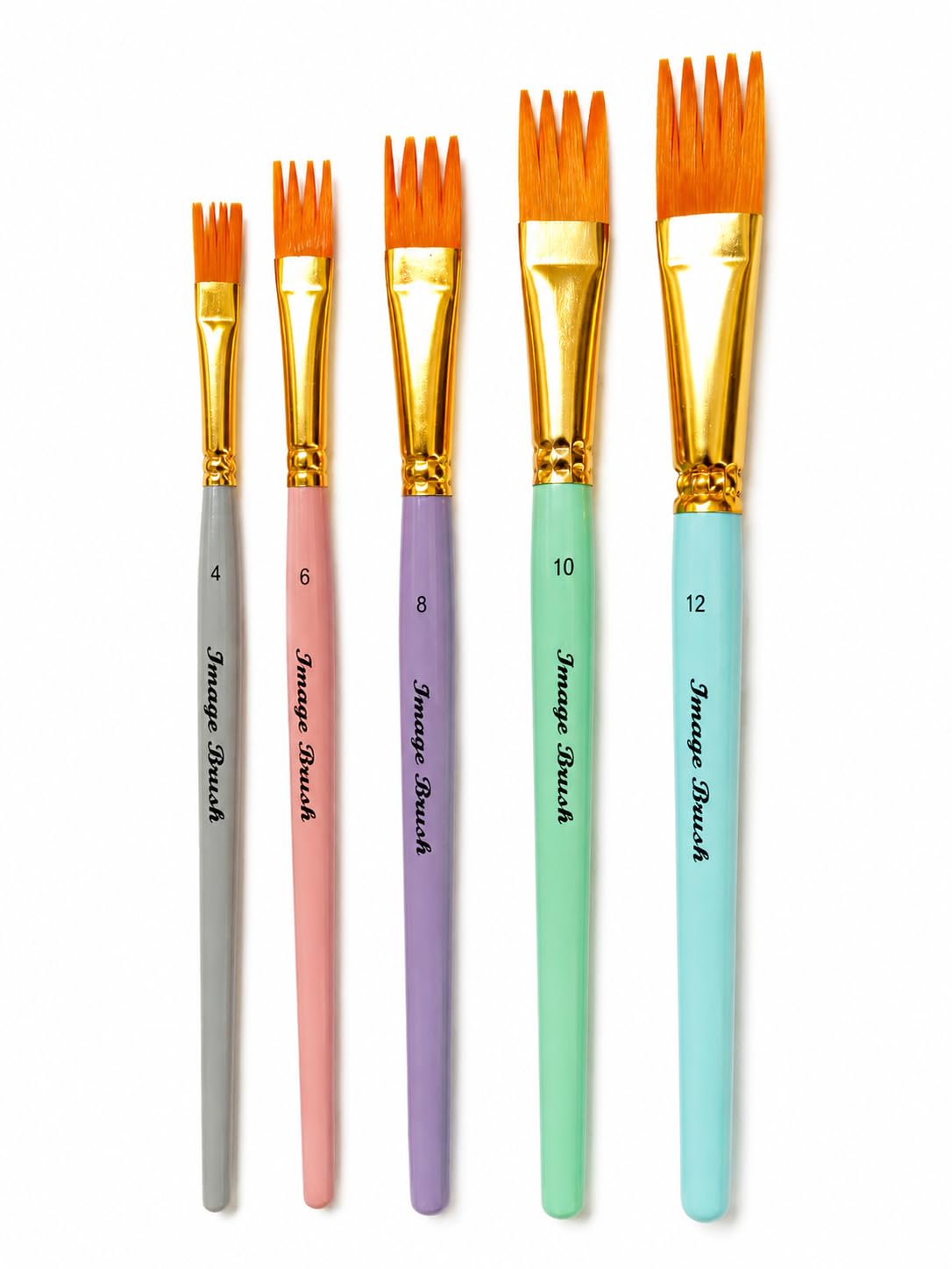 Image Comb Synthetic Paint Brush Set, Sizes 4, 6, 8, 10 and 12, Artist Texture Brushes for Acrylic, Watercolor, Poster Colours, Gouache-image-13