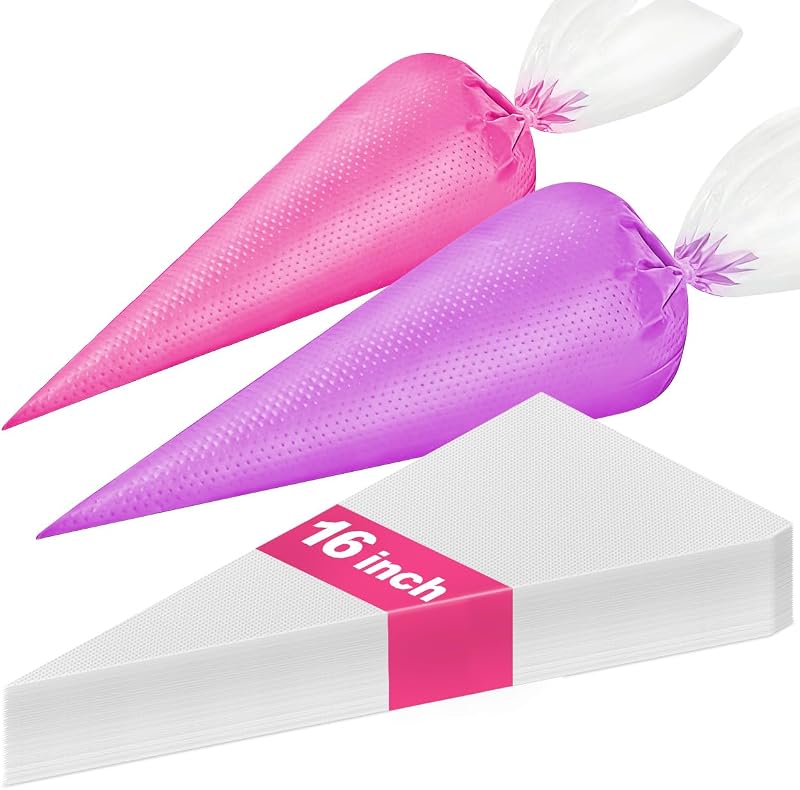 16 Inch Piping Bag Disposable, 100 Pcs Large Pastry Bags | Icing Frosting Bags for Cake, Cream Frosting and Cookie Decoration