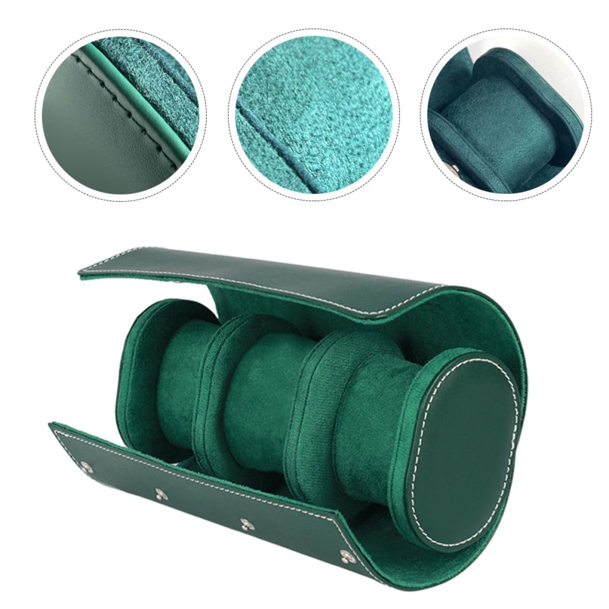 Abaodam Custodia Resistente Agli Urti Porta Orologio in Pelle Pu Verde Organizer Compatto per Viaggi per Orologi e Piccoli da Uomo