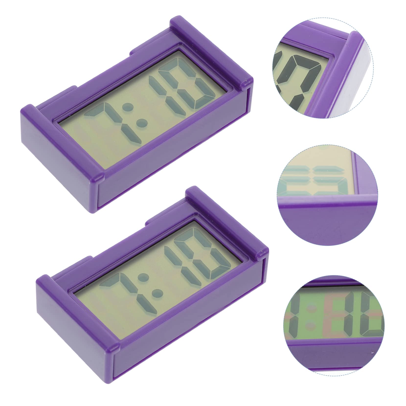 OUNONA 6piezas Reloj Digital Mini Para Automóvil Pantalla Instalación Sencilla Decoración Interior De Vehículo Ligero y Duradero