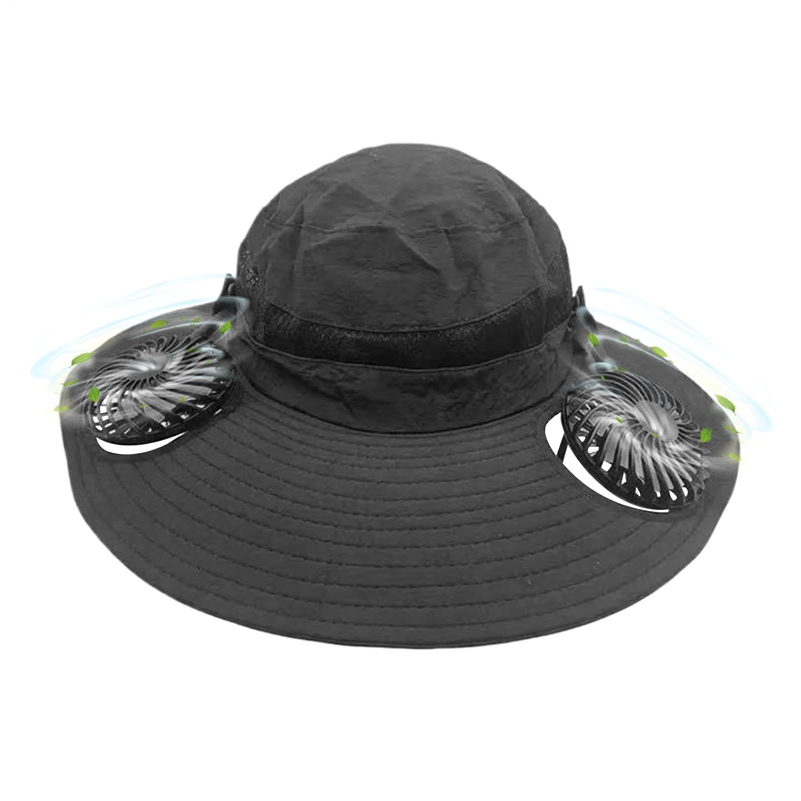 Cappello estivo a tesa larga, con visiera ricaricabile tramite USB, per esterni, elegante, funzionale, da pesca, da uomo, papà, pescatore, escursionismo, spiaggia, giardinaggio, multiuso, per interni