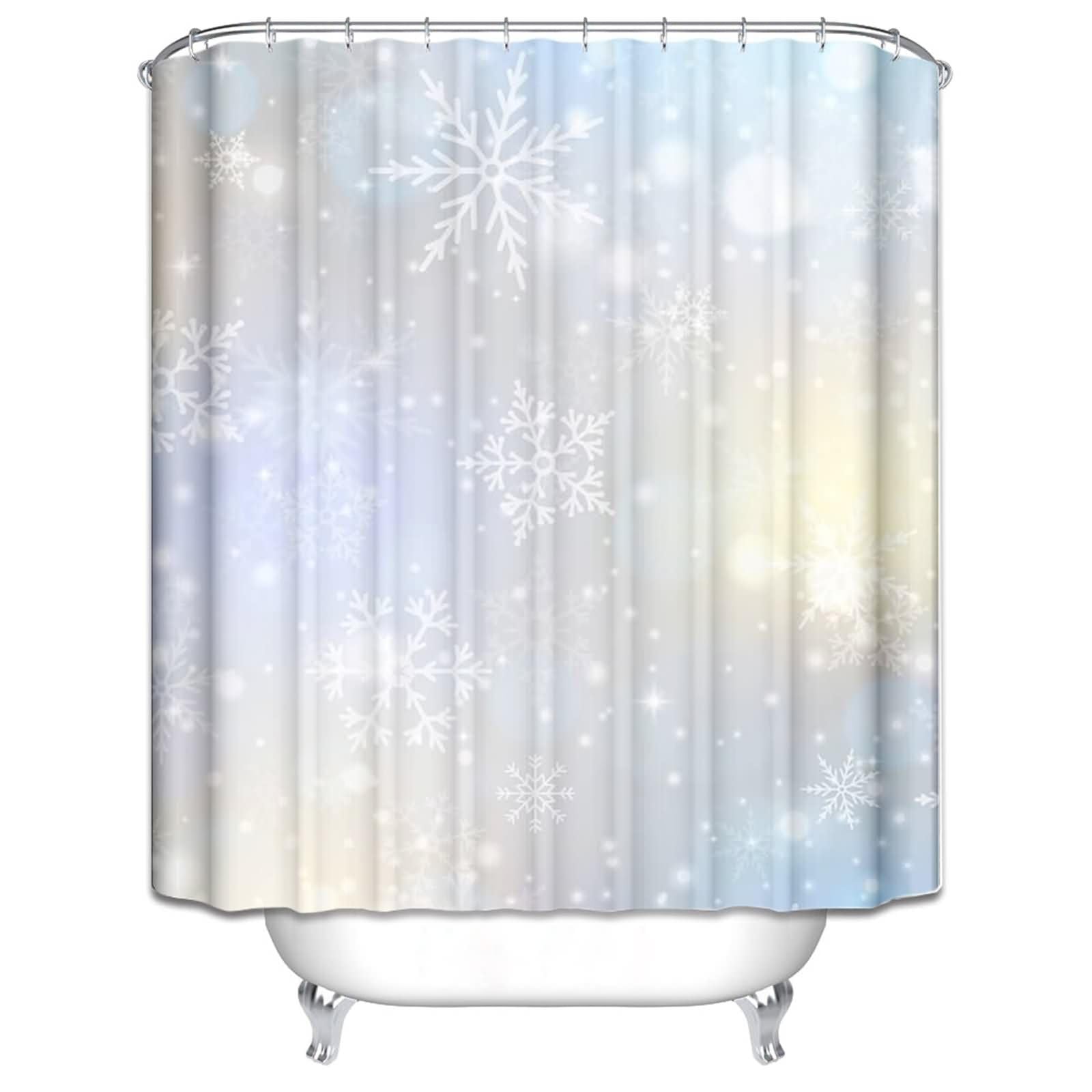 Tenda da doccia natalizia con fiocco di neve, 182 x 183 cm