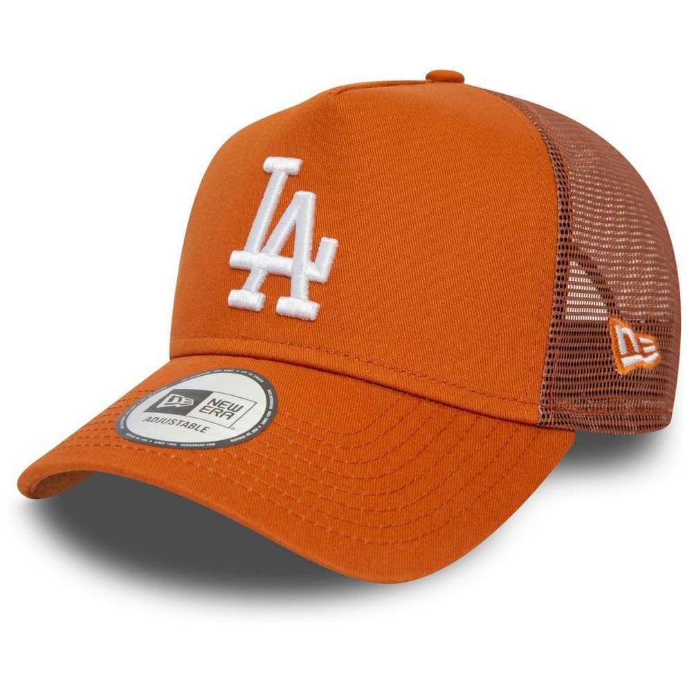 New Era Men's Med Brown 9Forty Trucker Baseball Cap Hat League Essential Los Angeles Dodgers