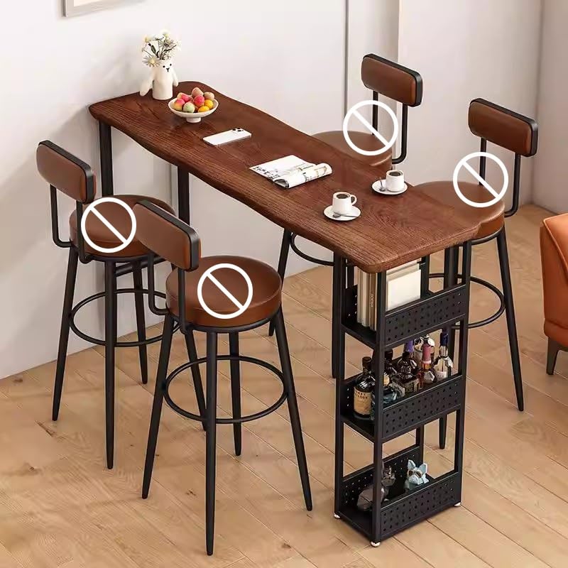 Table bar en bois massif et acier au carbone, alliance de matières nobles et durables