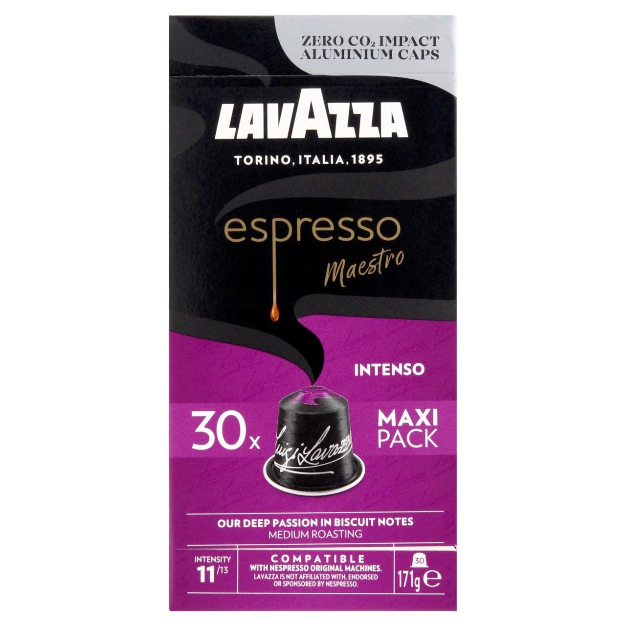 Cápsula Lavazza Espresso Maestro Intenso para cafeteras Nespresso/ Caja de 30